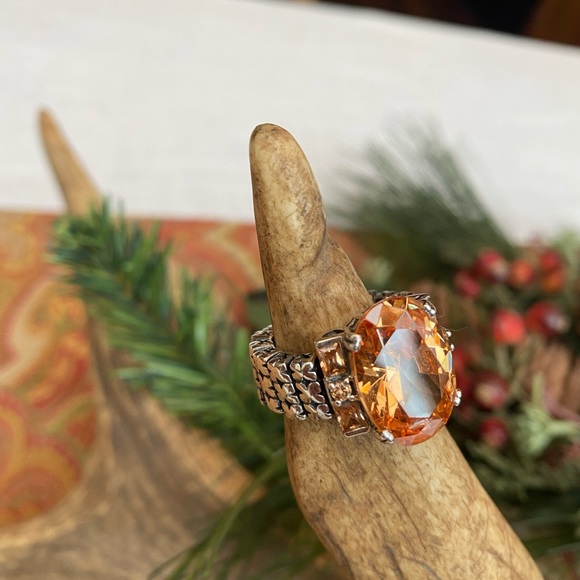 SILPADA Sterling Amber Stretch Ring R2384 - Picture 3 of 12